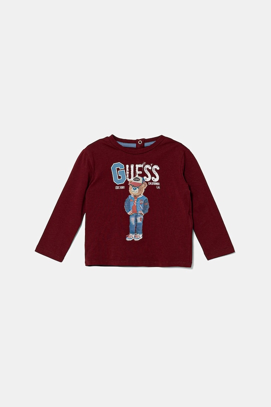 

Детская хлопковая водолазка Guess, бордовый