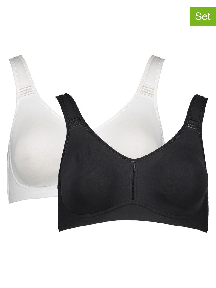 

PETITE FLEUR Комплект из 2 мягких бюстгальтеров бело-черного цвета