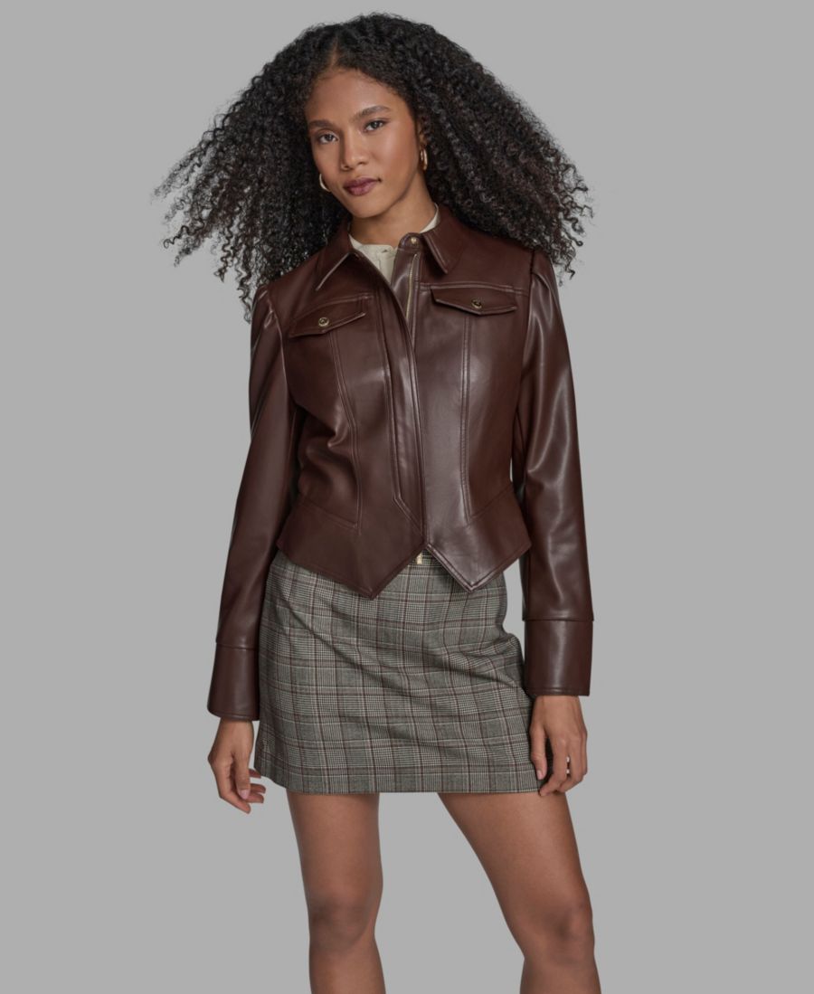 

Женская жакет с длинными рукавами и швом по низу с вырезом BCBG, Dark Truffle