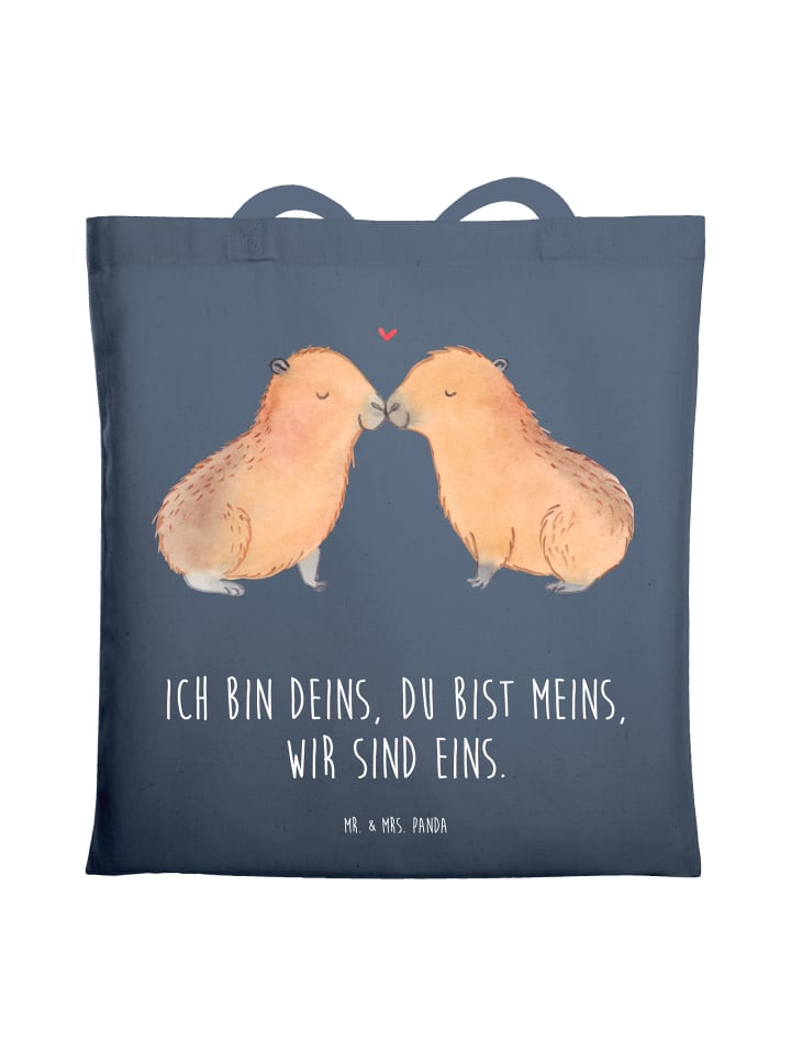 

Mr. & Mrs. Panda Джутовая сумка Capybara Love с надписью, выполненная в индиго-синем цвете