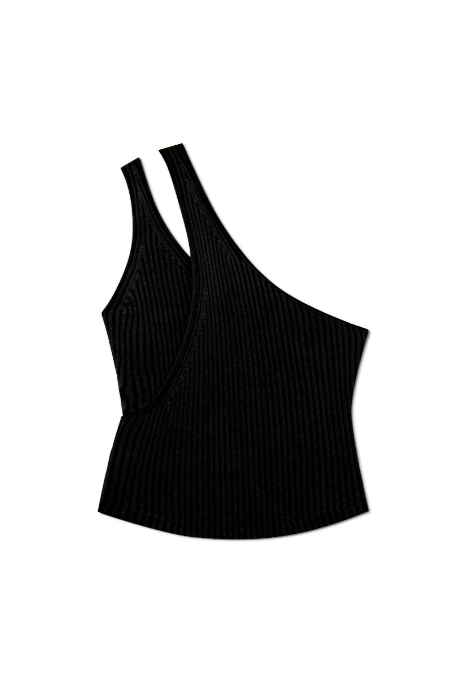 

Топ Jenni Ribbed на одно плечо черного цвета JONATHAN SIMKHAI