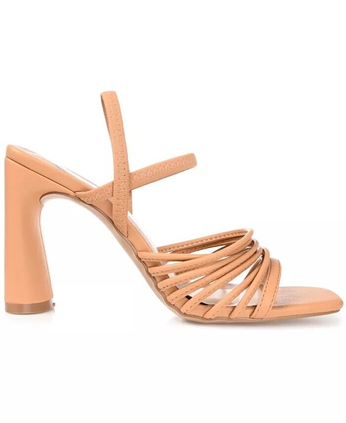 Женские босоножки Hera Strappy Block Heel Dress Sandals Journee Collection, коричневый — фото 2