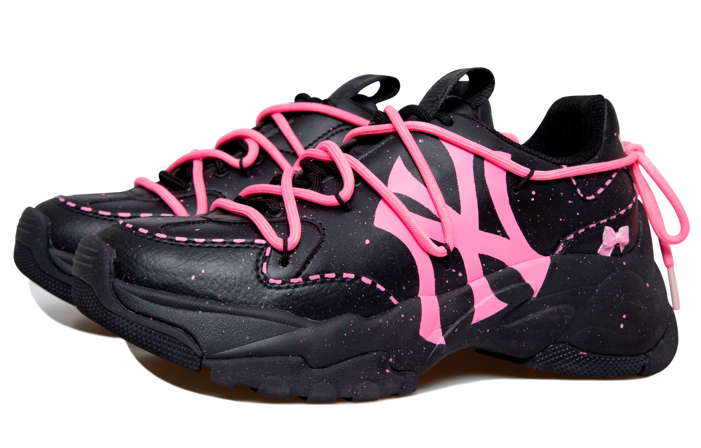 

Кроссовки MLB Big Ball Chunky Chunky Sneakers Women's Low-top Black/pink, черный/розовый