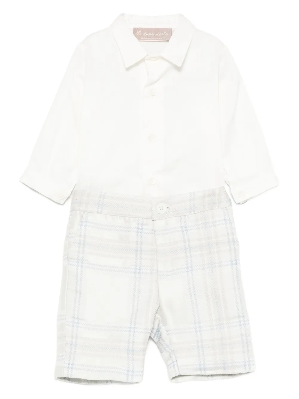 

Комплект из двух шорт в клетку с пуговицами спереди La Stupenderia, белый