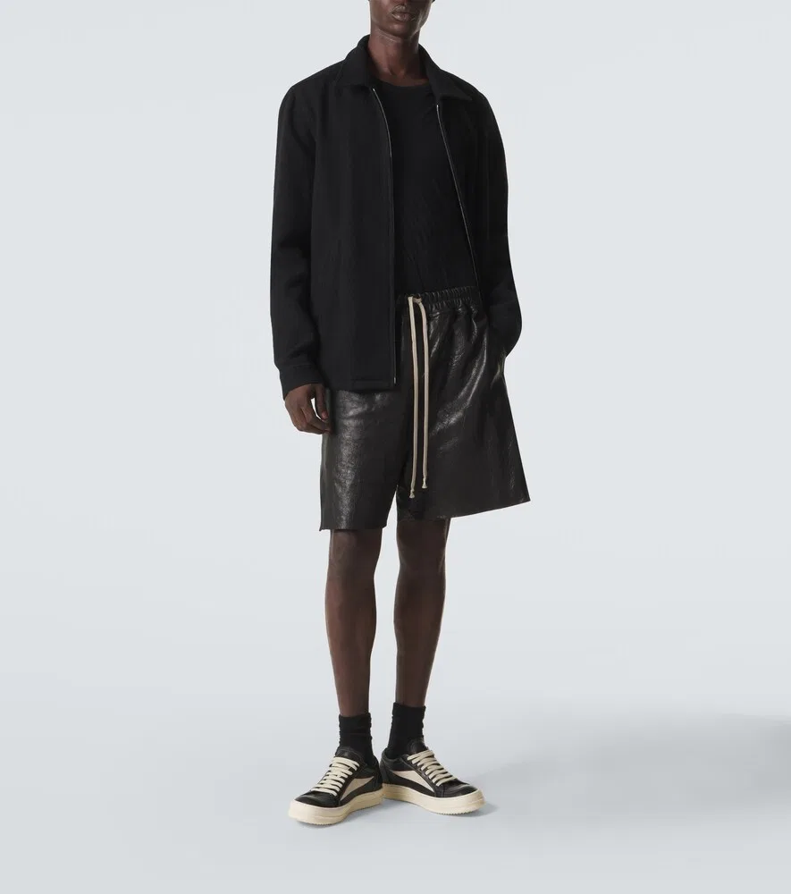 Винтажные кожаные низкие кроссовки Rick Owens, черный — фото 2