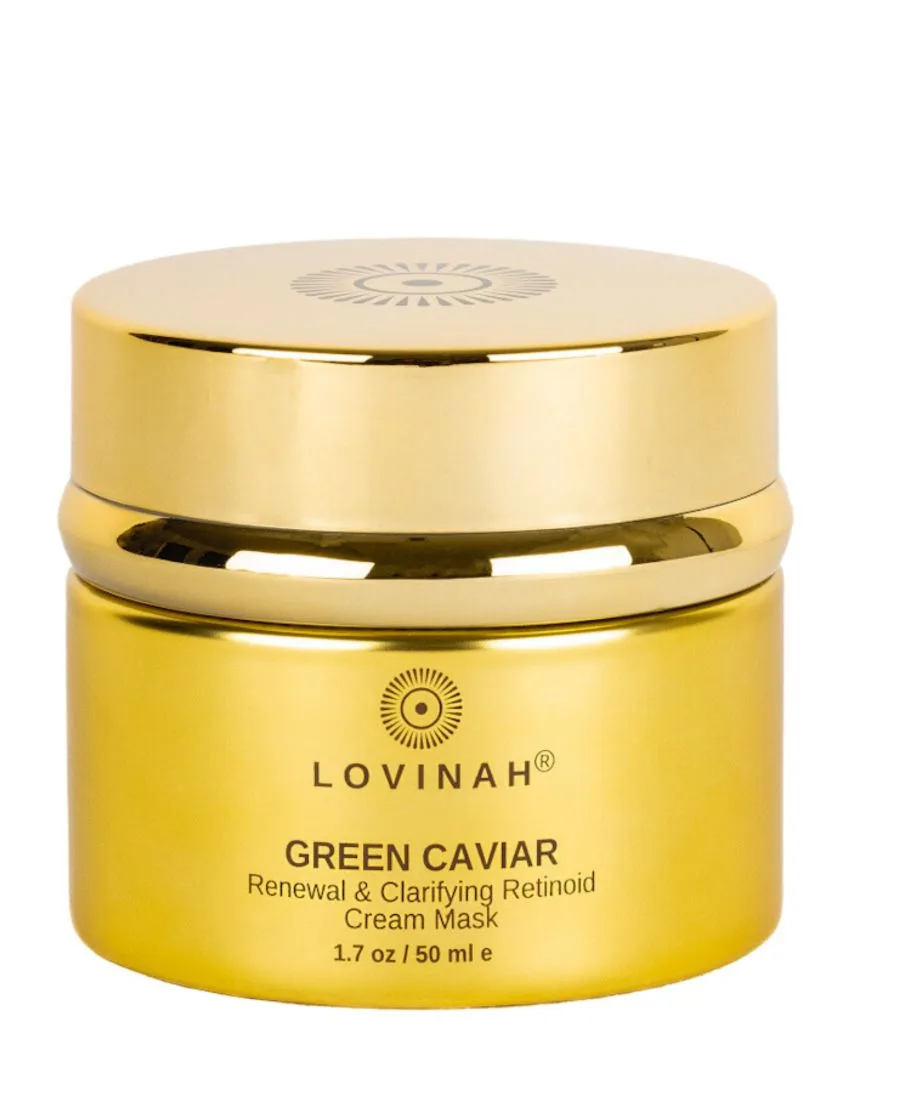 Маска для лица Lovinah Skincare — Очищающая кремовая с ретинолом и экстрактом зеленой икры, 48 г