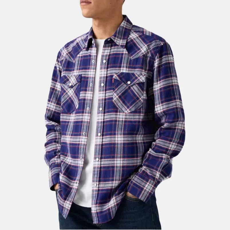 Рубашка мужская Blue Pointed Collar Moderate Denim Levis — фото 4