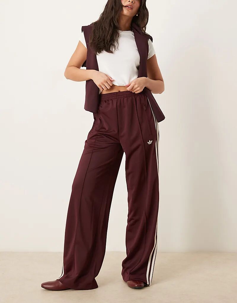 Спортивные брюки adidas Originals Firebird Loose бордового цвета — фото 2