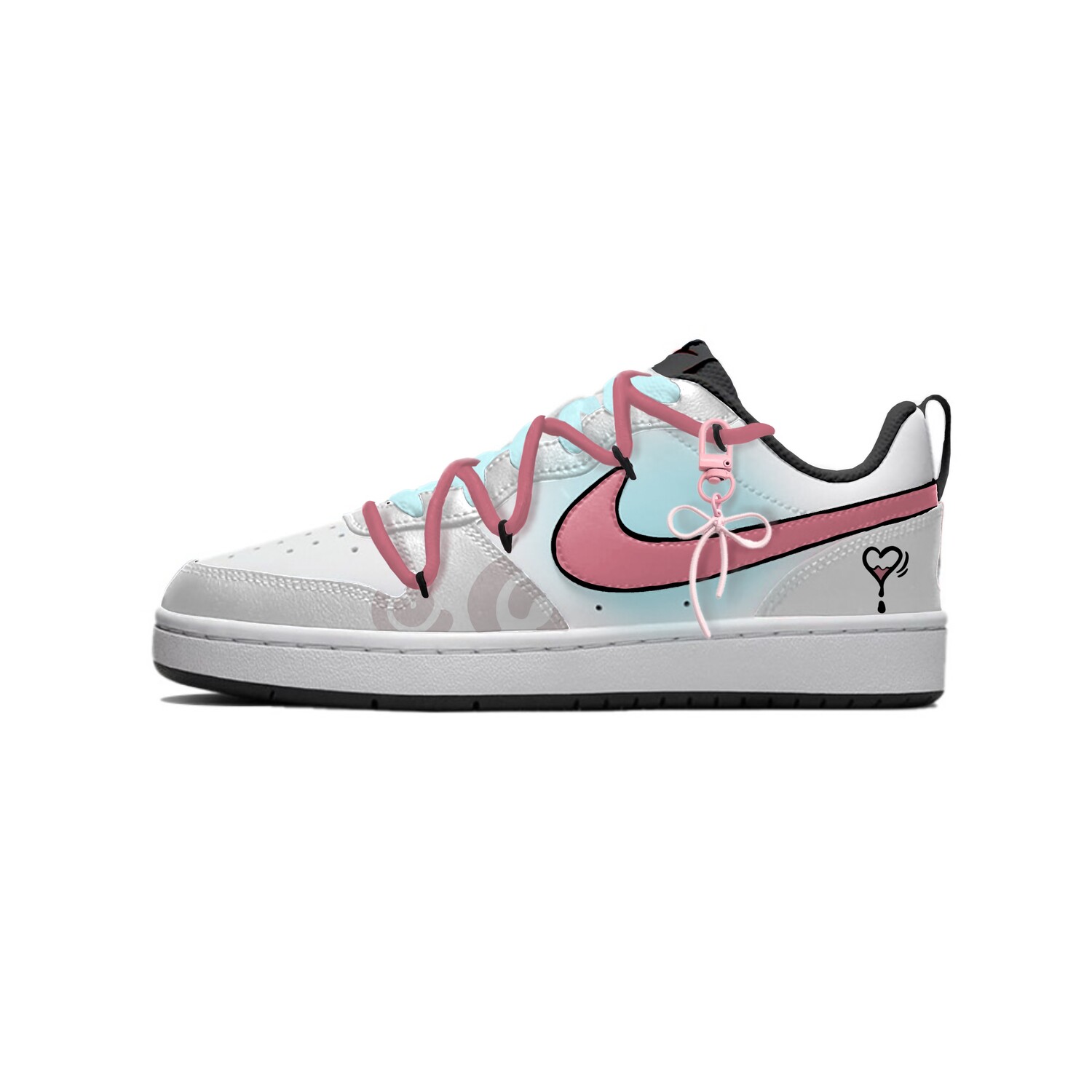 

Обувь для скейтбординга Court Borough для детей, начальная школа Nike, розовый/белый/синий