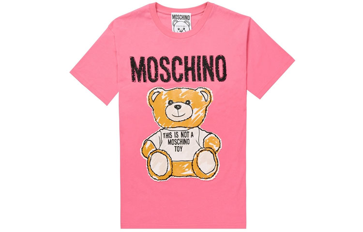 

MOSCHINO Футболка женская розовая, Розовый, MOSCHINO Футболка женская розовая
