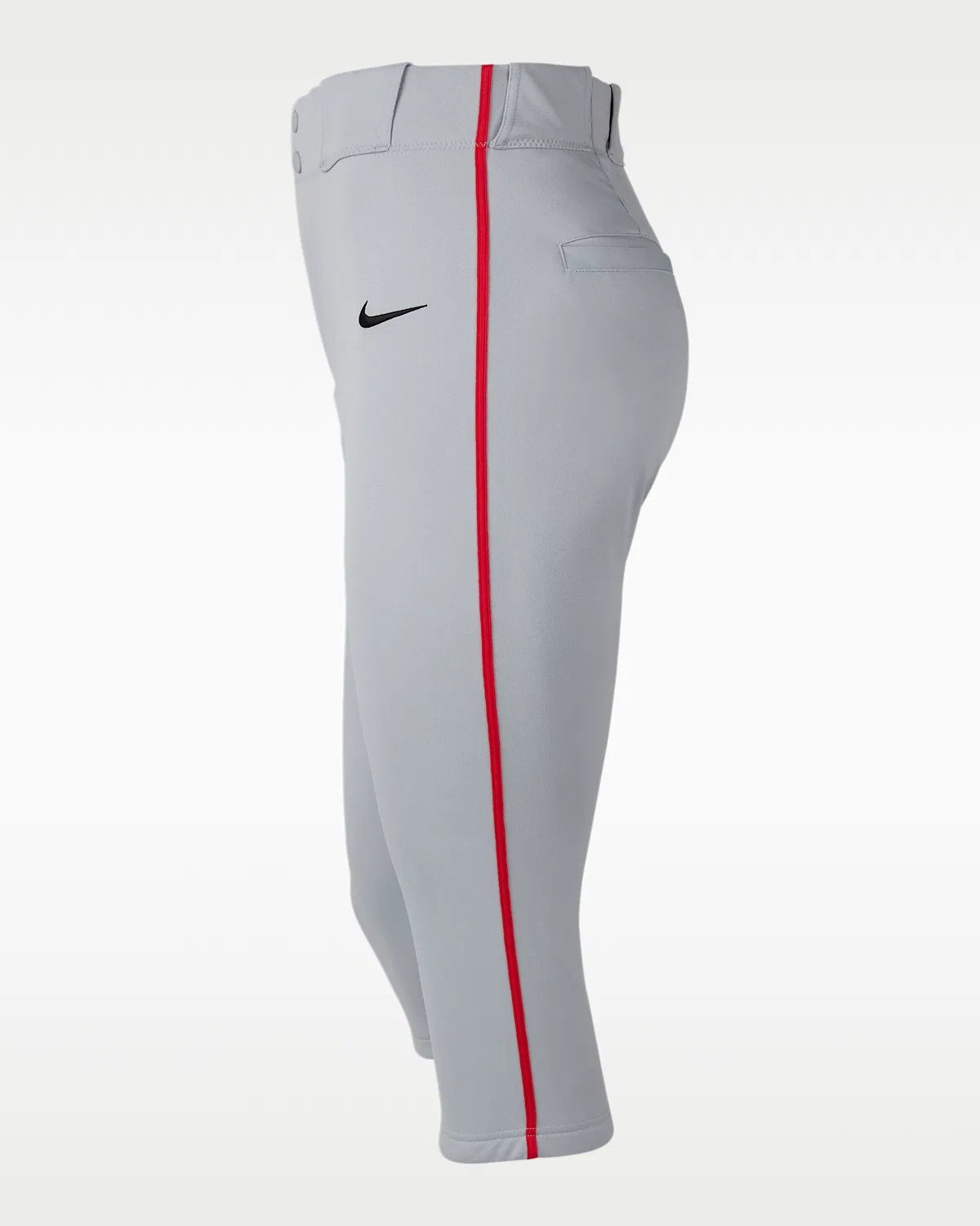 Мужские бейсбольные штаны Nike Vapor Select 2 с высокой посадкой и лампасами, Wolf Grey/University Red/Black — фото 3