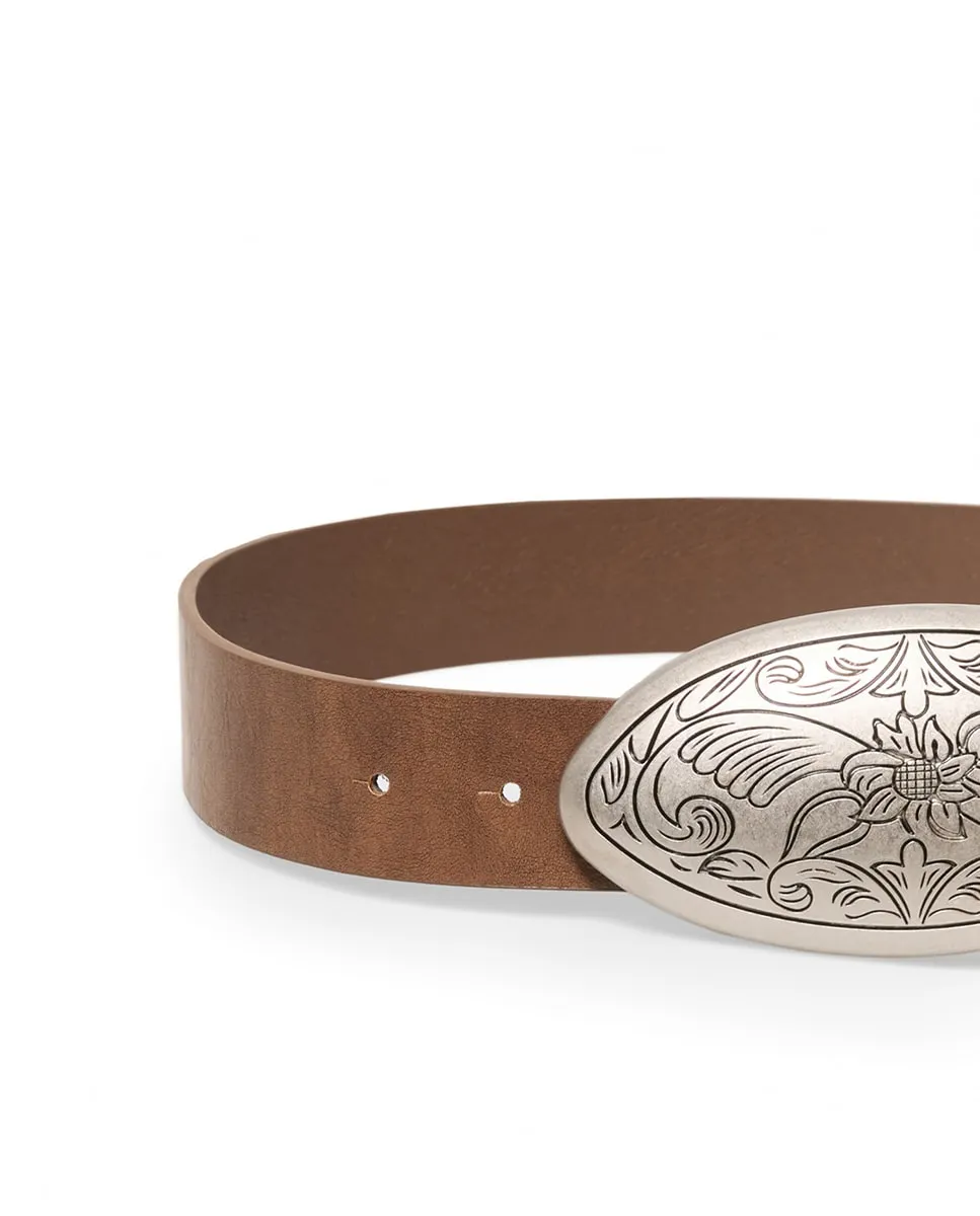 

Ремень с западной пряжкой Sfera, коричневый