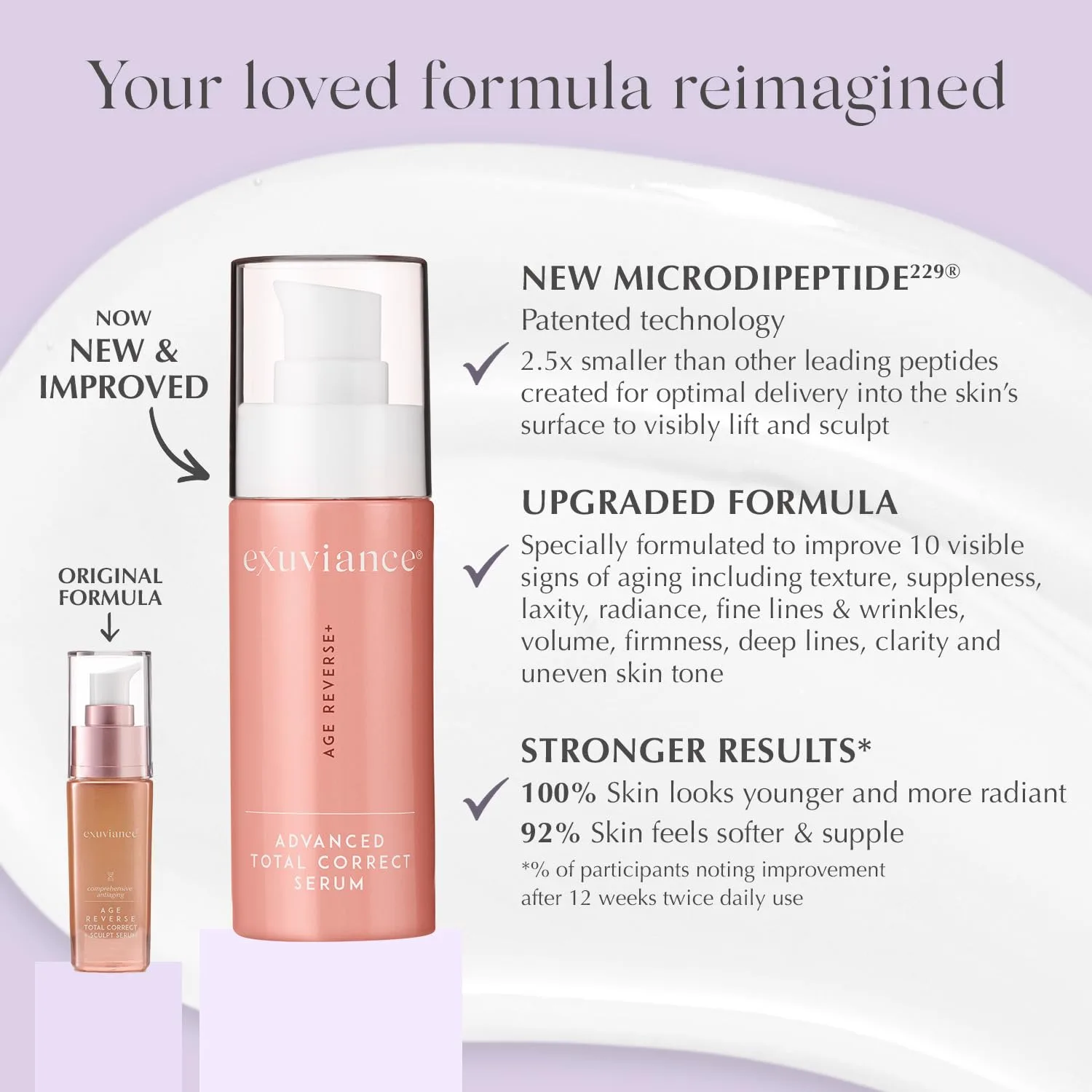 Сыворотка Exuviance — AGE REVERSE+ Advanced Total Correct Firming Antiaging Face Serum для тонких линий и, 30 мл — фото 4