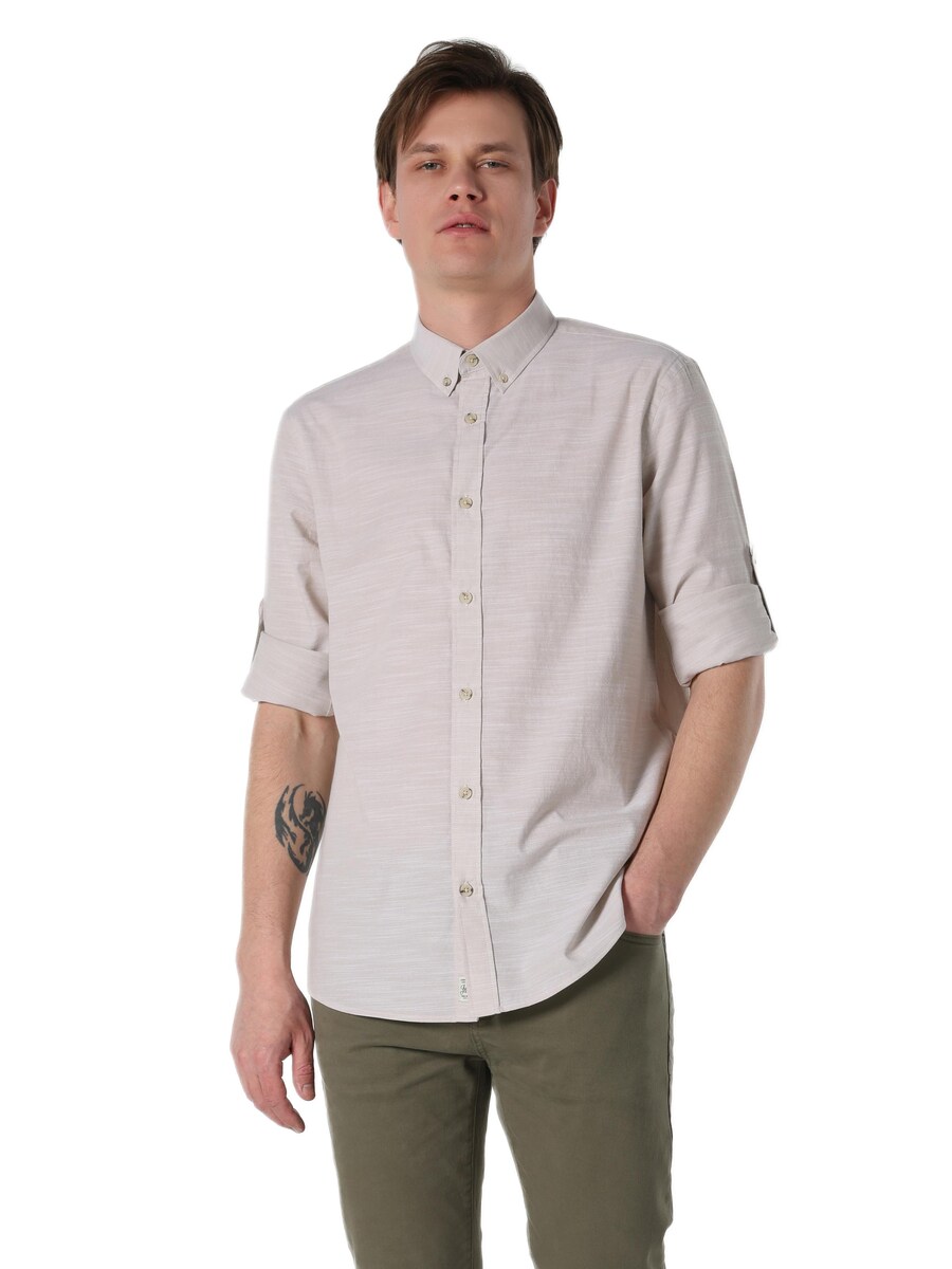 

Рубашка на пуговицах классического кроя Colin's, светло-серый