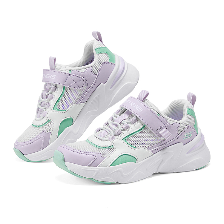 Повседневная обувь для начальной школы Skechers Kids, белый/лавандовый — фото 3
