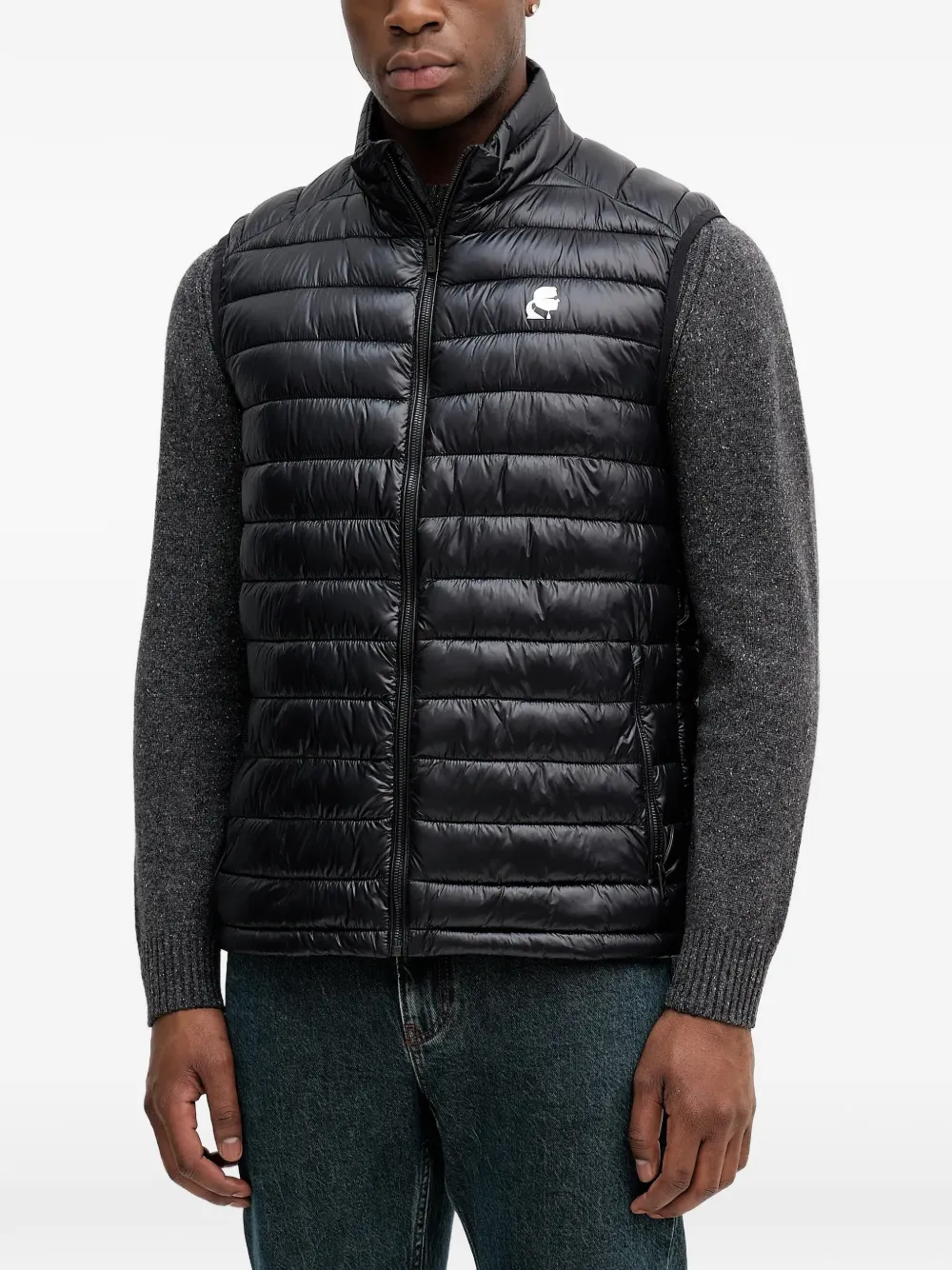 

Жилет на молнии с логотипом Karl Lagerfeld, черный