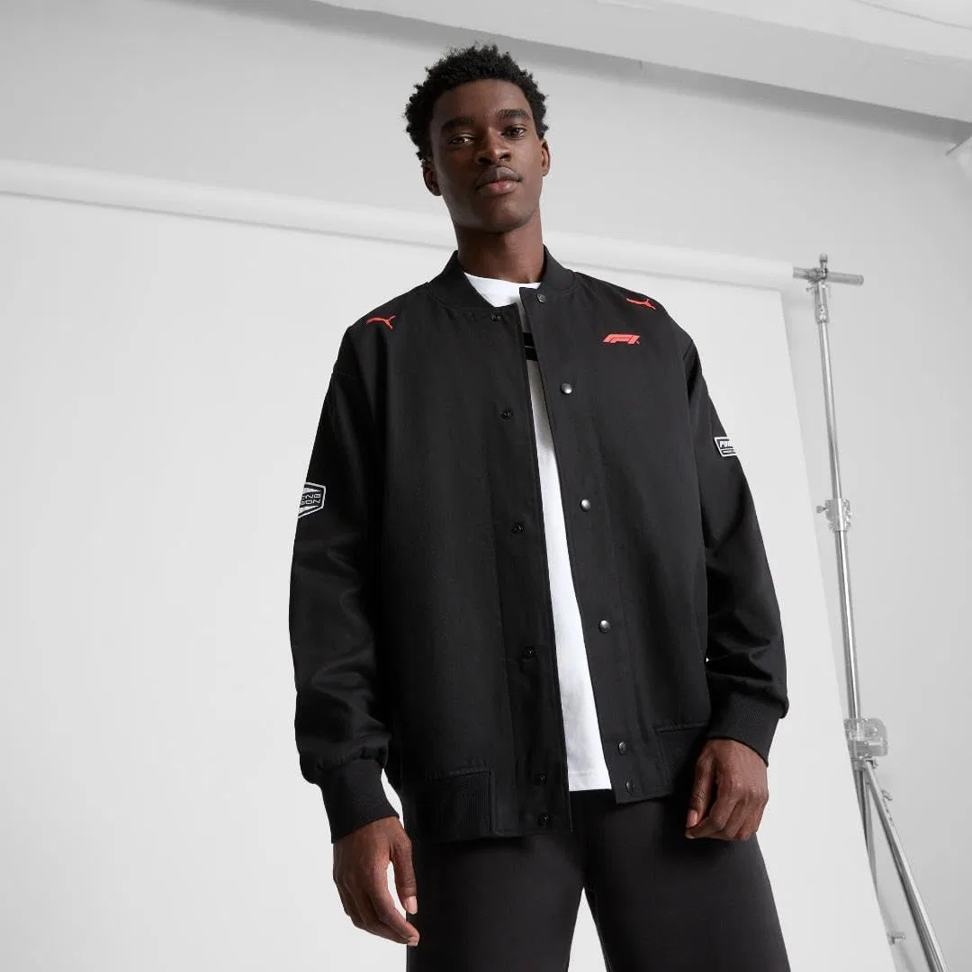 Мужская куртка-бомбер PUMA F1 Statement, спортивная верхняя одежда, повседневная - черная — фото 2