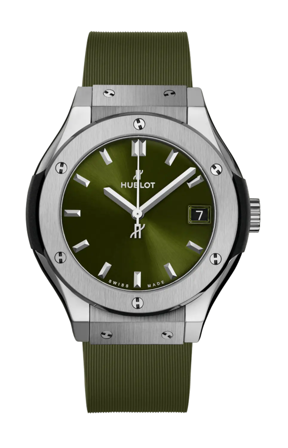 

Часы Hublot Classic fusion titanium зеленые 33 мм