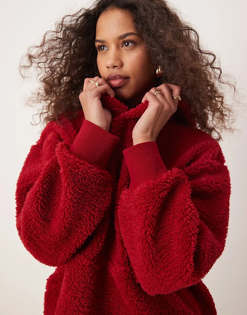 

Толстовка свободного кроя ASOS DESIGN красного цвета