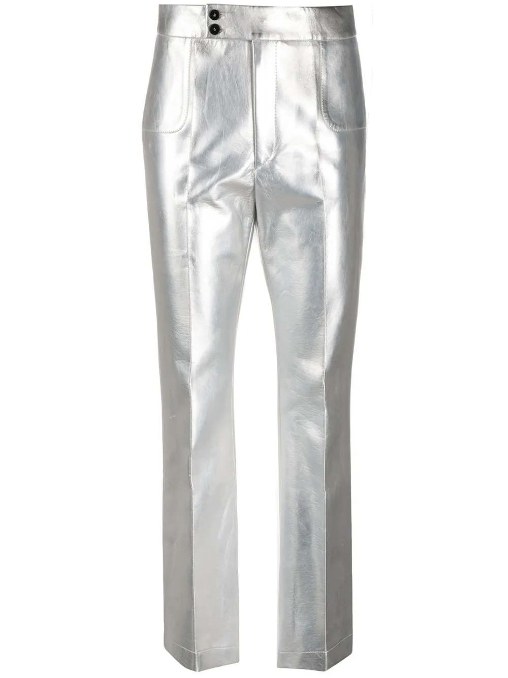 

Брюки прямого кроя с эффектом металлик Philosophy Di Lorenzo Serafini, серебристый