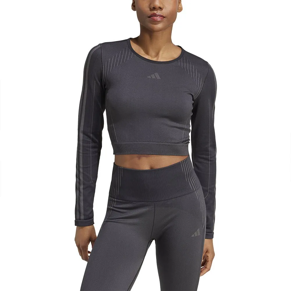 

Футболка adidas Knit long sleeve, серый