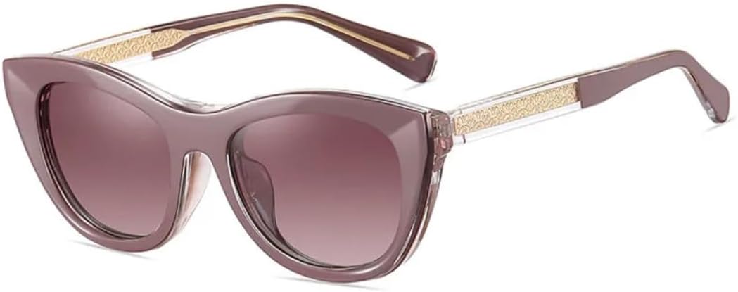 

Женские солнцезащитные очки «кошачий глаз» с зажимом, премиальная оправа с бриллиантами, плоское зеркало, классический роскошный дизайн, защита от УФ-излучения UV400 TVTBBVV, Beige Pink