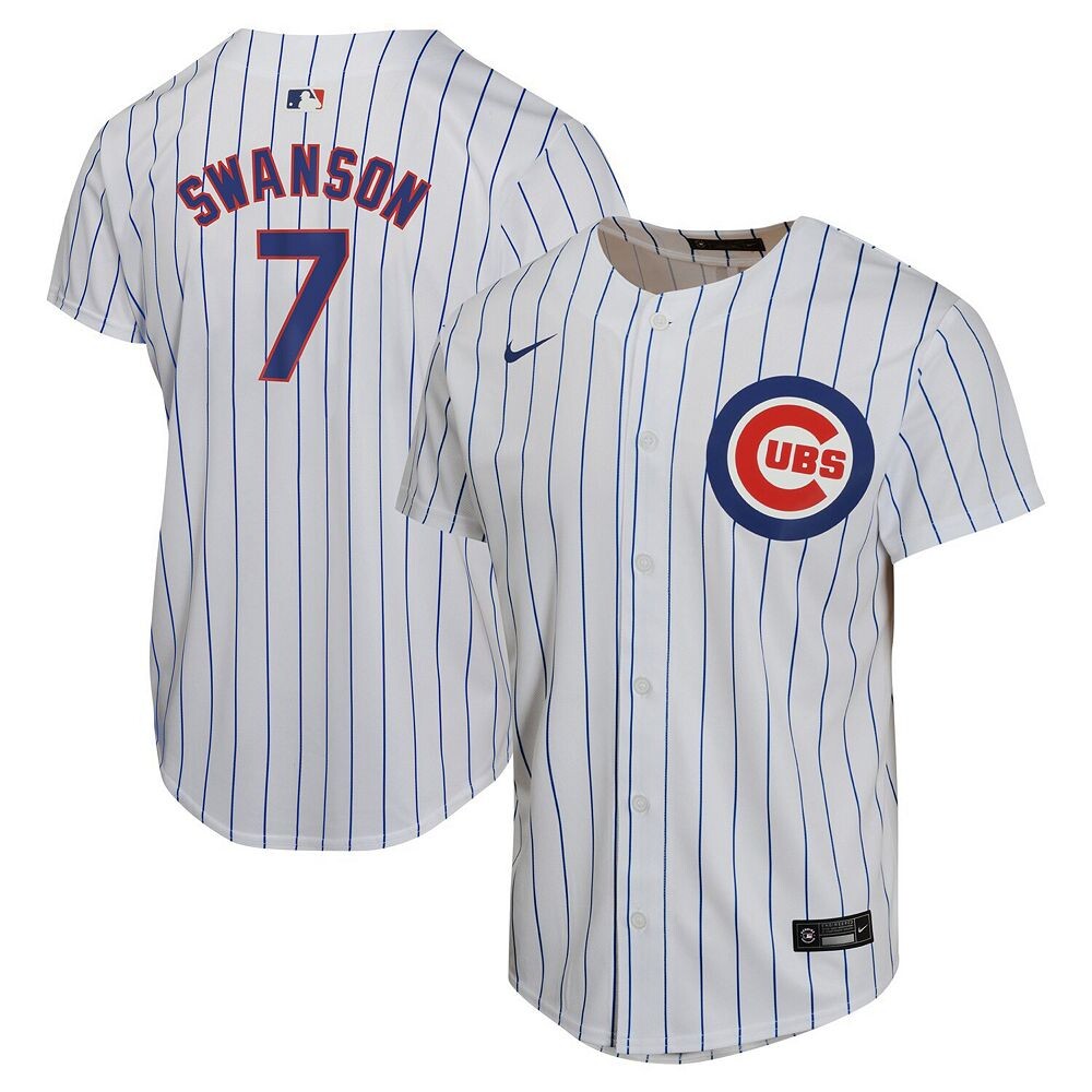 Молодежная футболка Nike Dansby Swanson White Chicago Cubs Home Game Player, цвет Cub White