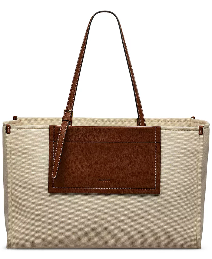 

Большая холщовая сумка Burlington Radley London, коричневый/бежевый