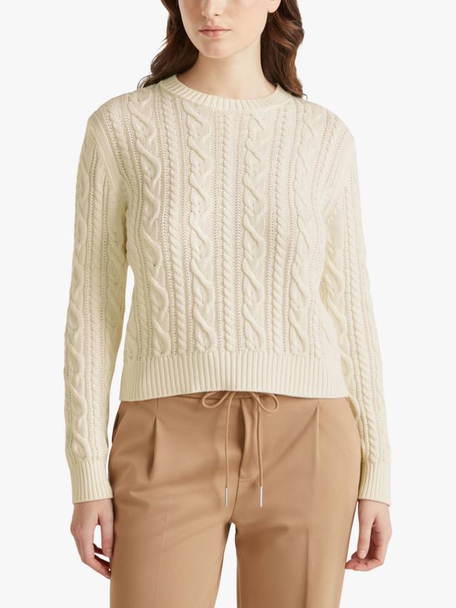 

Хлопок трикотажный джемпер Benetton, цвет White Cream