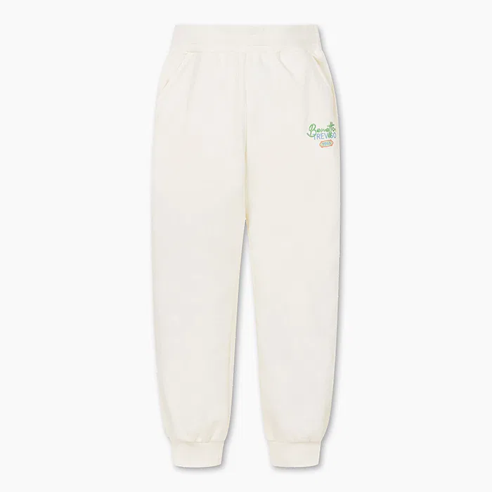 Детские джоггеры с надписью цвета айвори от Benetton Kids