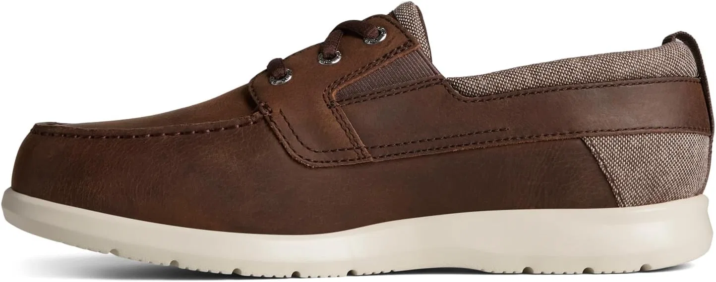 Мужские слипоны Sperry Bowrider Plushstep с тремя люверсами, Brown Leather — фото 3