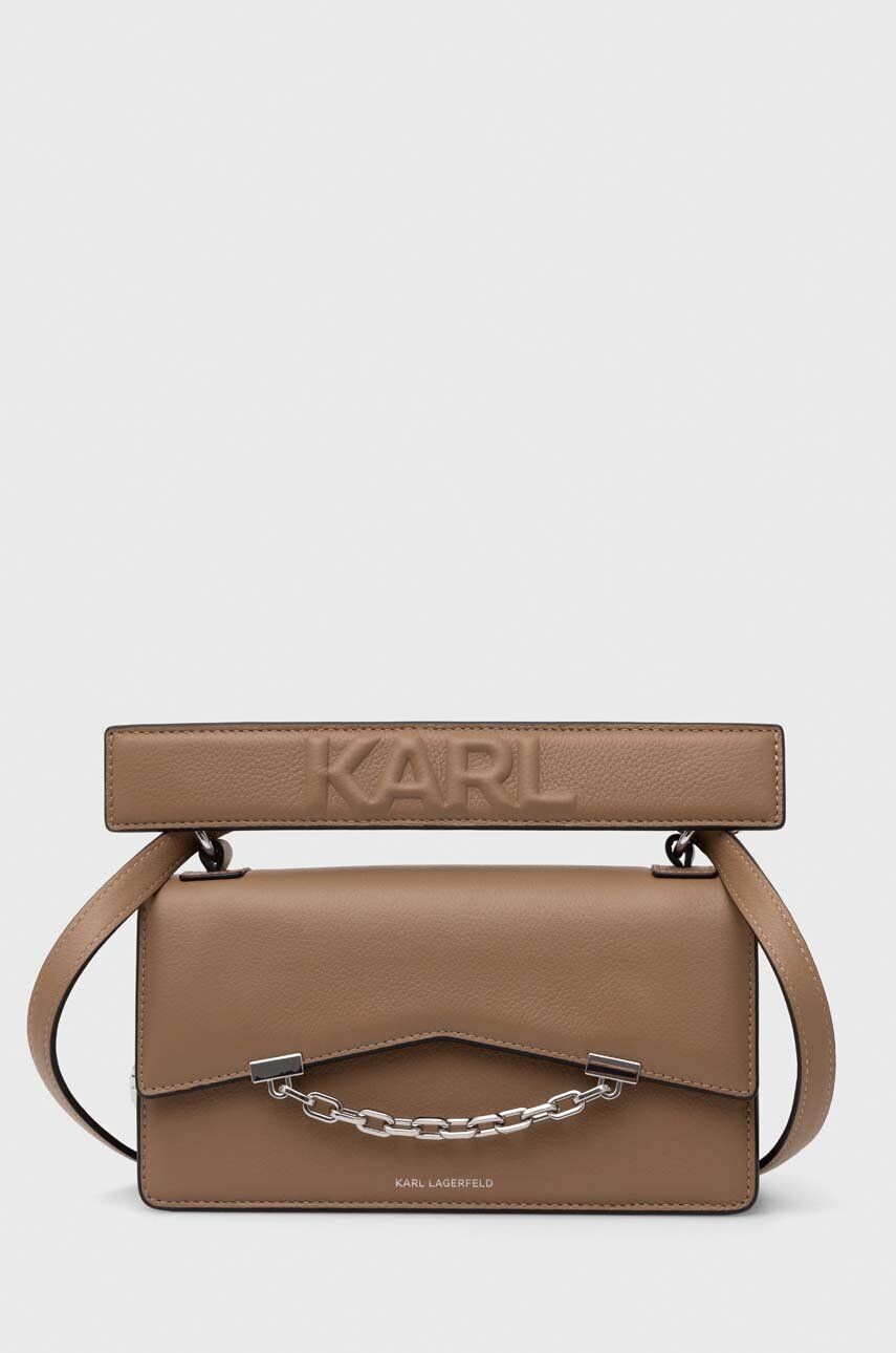 

Кожаная сумка Karl Lagerfeld с ручкой, коричневый