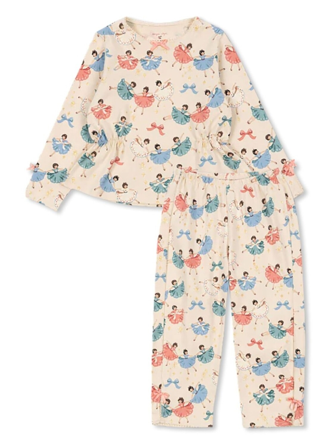 

Комплект Bow Ballerina из топа и брюк Konges Sløjd, нейтральный цвет