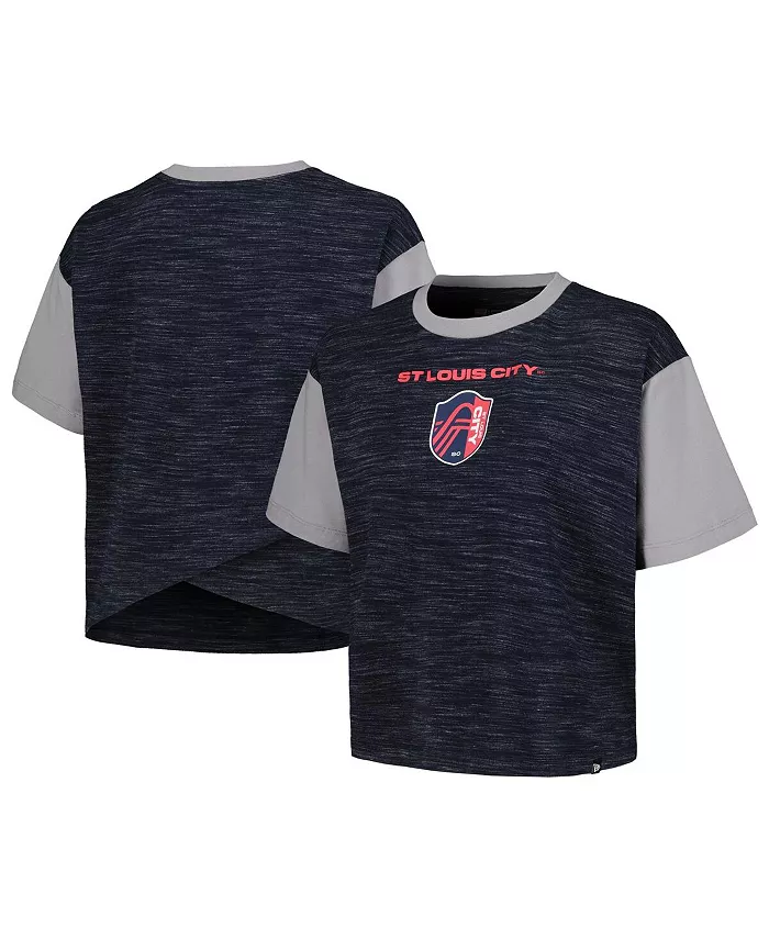 

Женская спортивная укороченная футболка New Era Navy St. Louis City SC с перекрещивающимися бретелями на спине 5th & Ocean