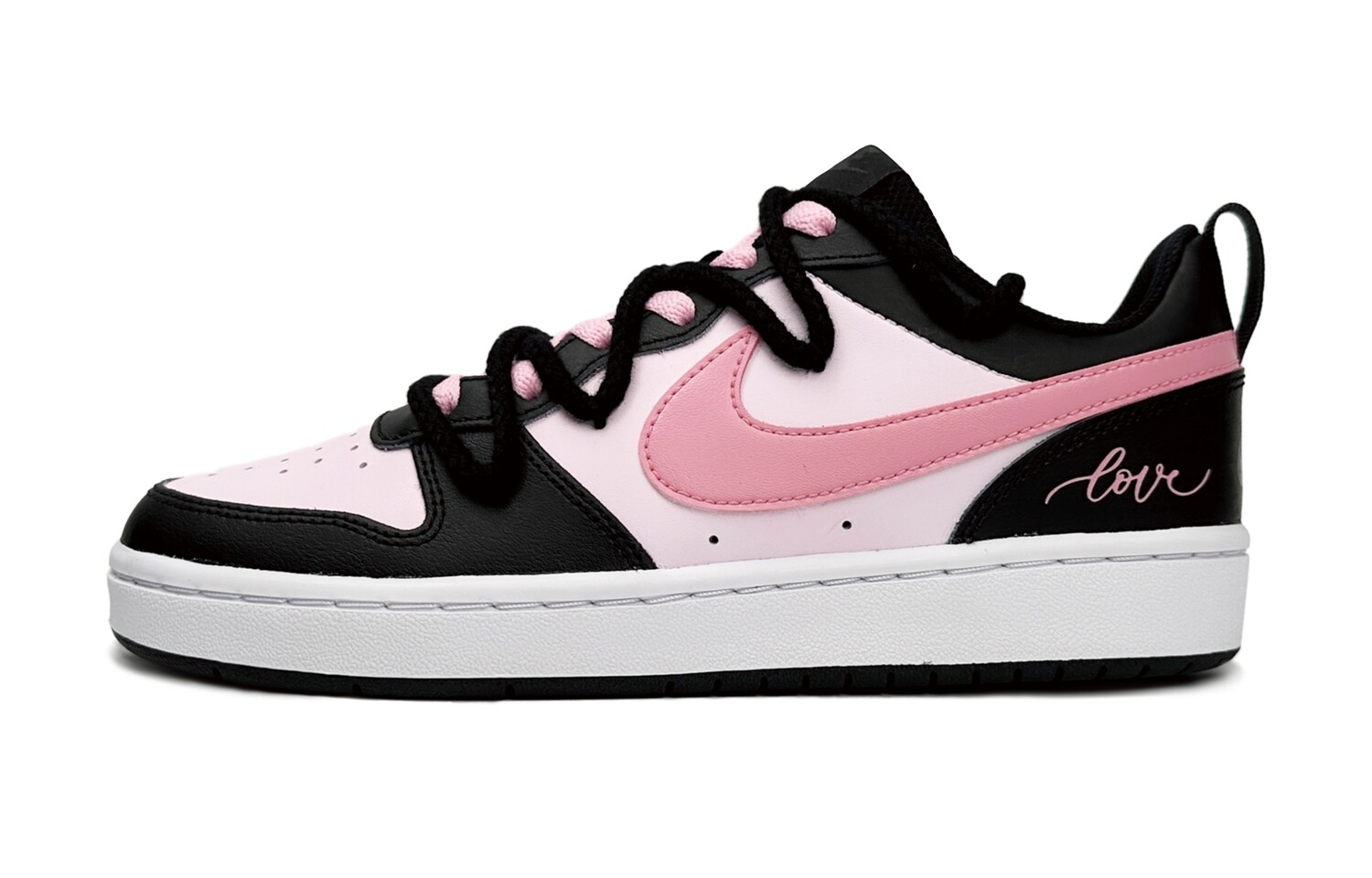 

Кроссовки Nike Court Borough Skateboard Shoes Women's Low-Top Pink, черный/розовый