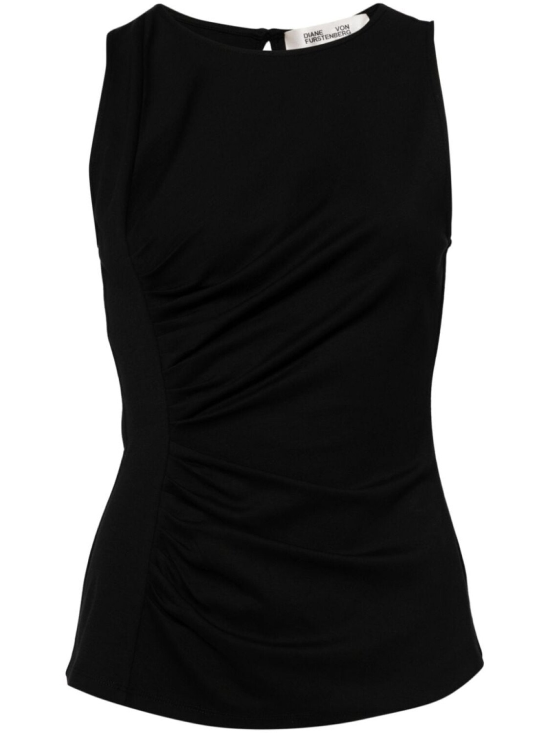 

DVF Diane von Furstenberg майка с драпировкой, черный