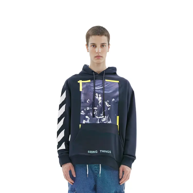 Толстовка мужская темно-синяя Off-White, темно-синий — фото 2