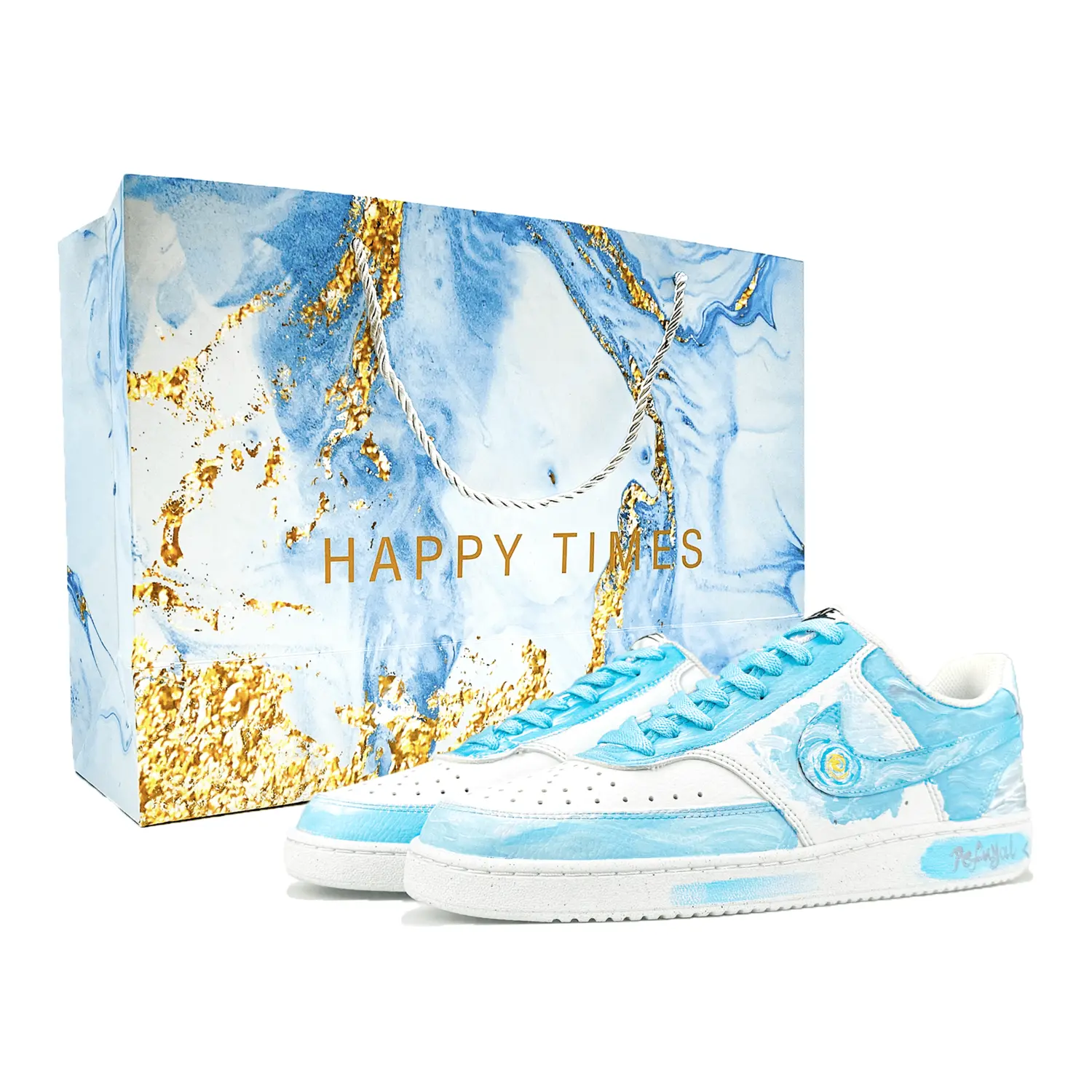 

Nike Кроссовки Court Vision 1 с низким верхом, износостойкие, дышащие, мужские, для скейтбординга, сине-белые