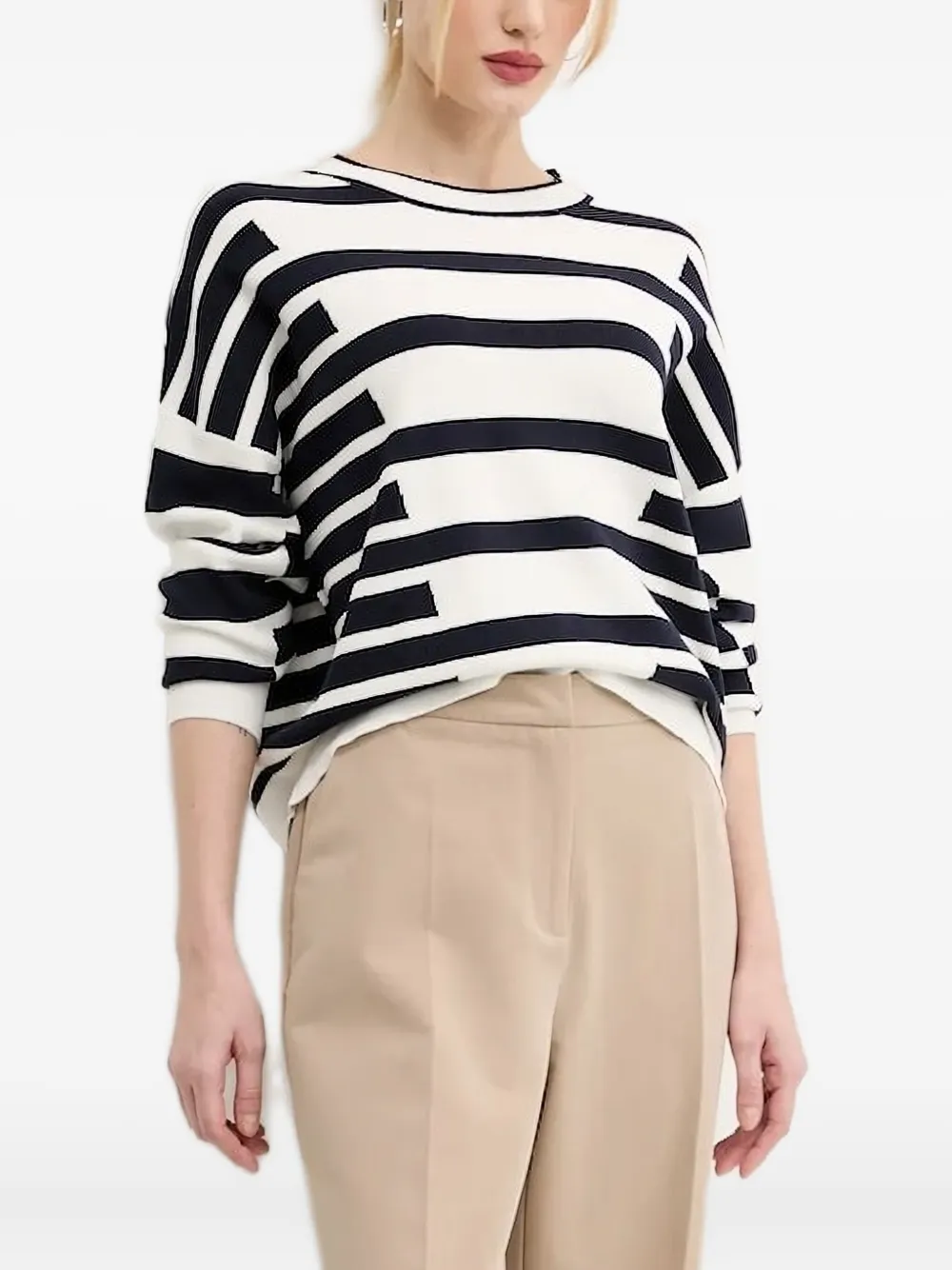 

Свитер со вставками в полоску Desigual, белый