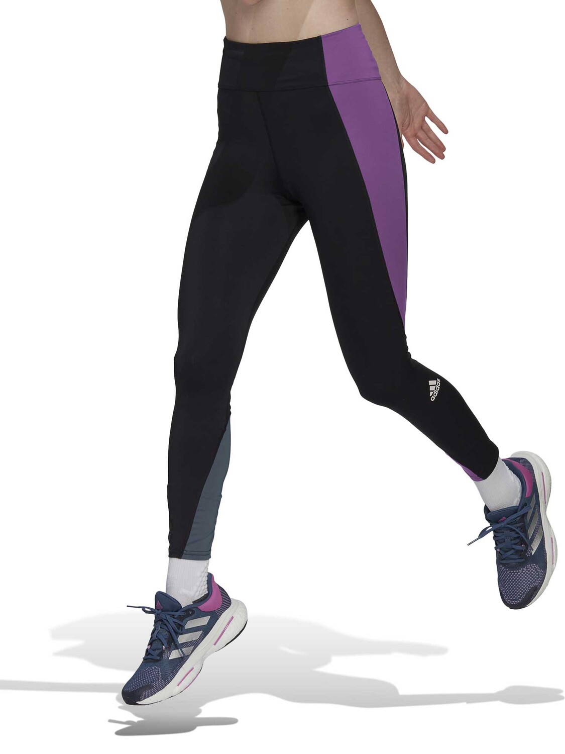 

Тайтсы Adidas Performance Own the Run Colorblock 7/8, черный