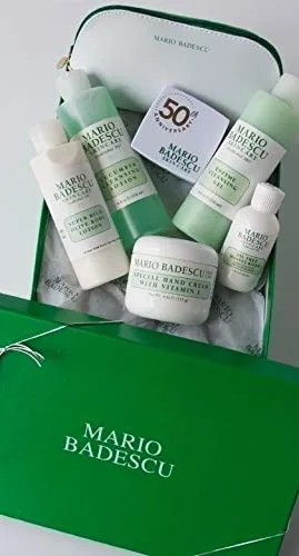 Набор Mario Badescu — MB Favorites Collection, набор для ухода за кожей с SPF 17 увлажняющим кремом, гелем-пенкой, лосьоном с огурцом, кремом для рук — фото 2