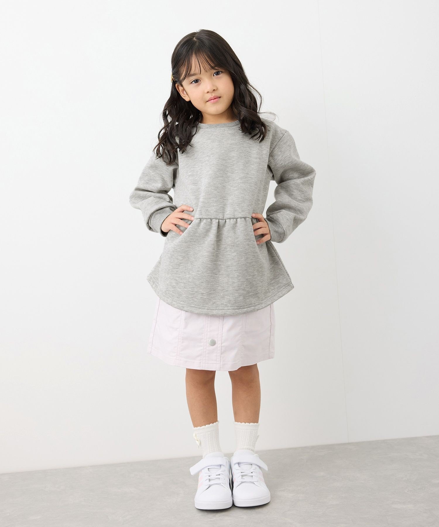 Топ с баской на флисовой подкладке ROPE' PICNIC KIDS, Light gray (08) — фото 2