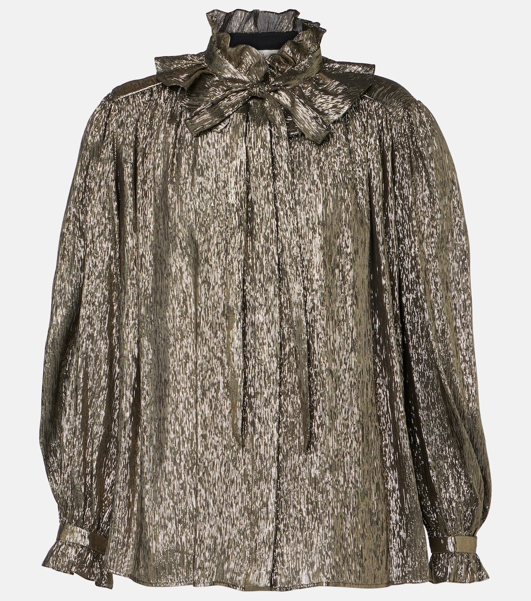 

Блузка из смесового шелка ламе с оборками Chloé, Black Gold