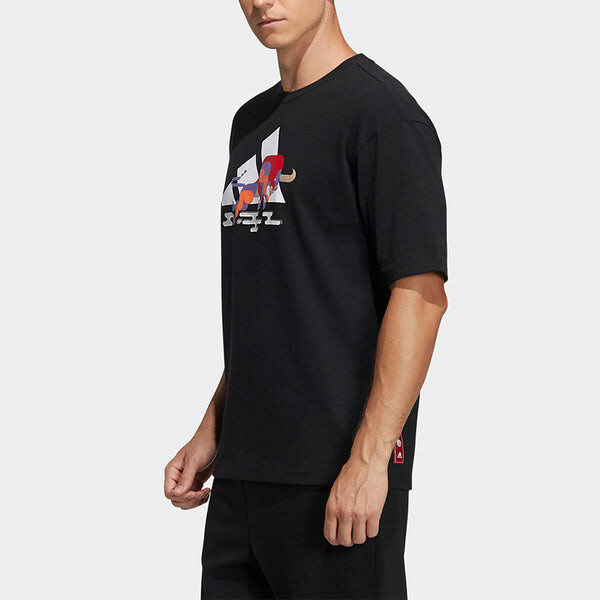 Футболка adidas CNY GFX T Subject Pattern Training Sports Short Sleeve Black, черный — фото 4
