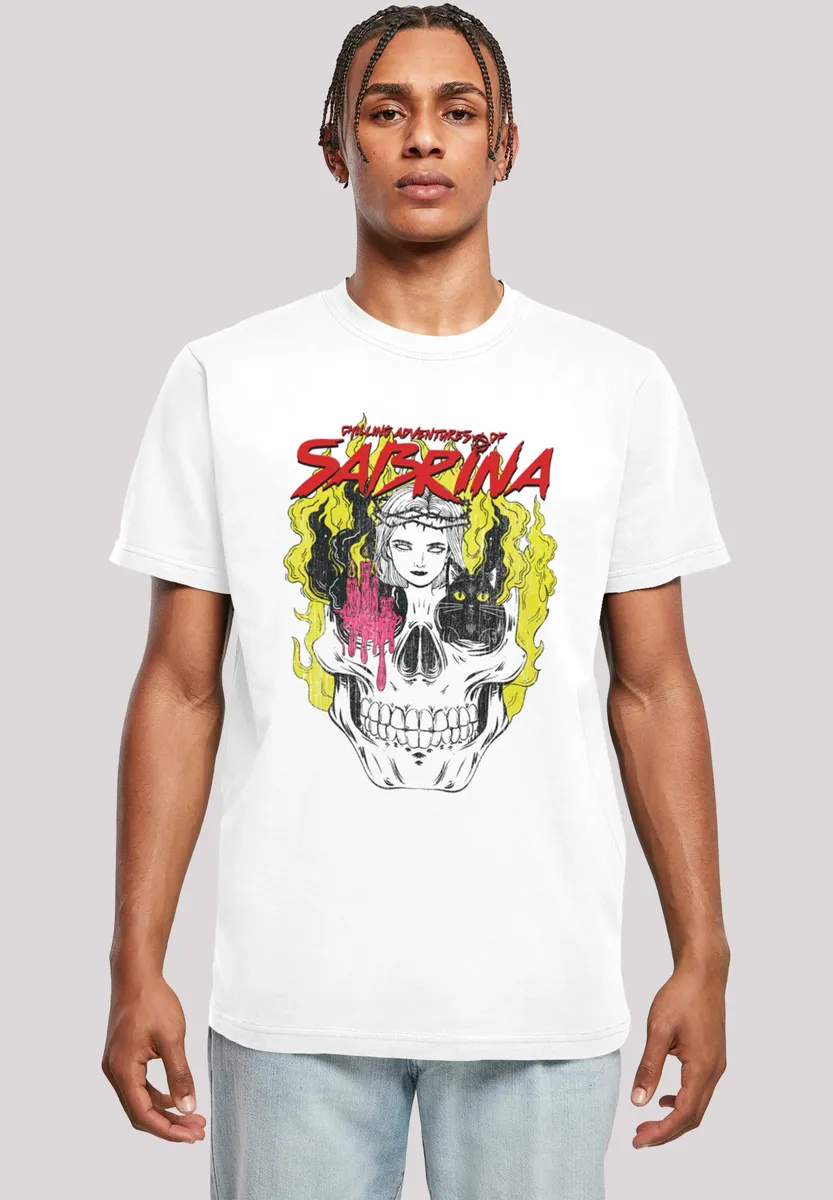

Футболка F4NT4STIC "Chilling Adventures of Sabrina Boys Skull", мужская, премиум-мерч, стандартного кроя, базовая, с принтом, белый