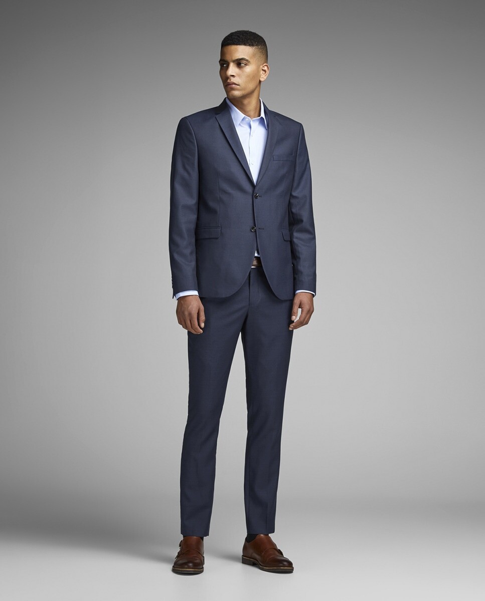 Узкие синие мужские брюки Jack & Jones, синий