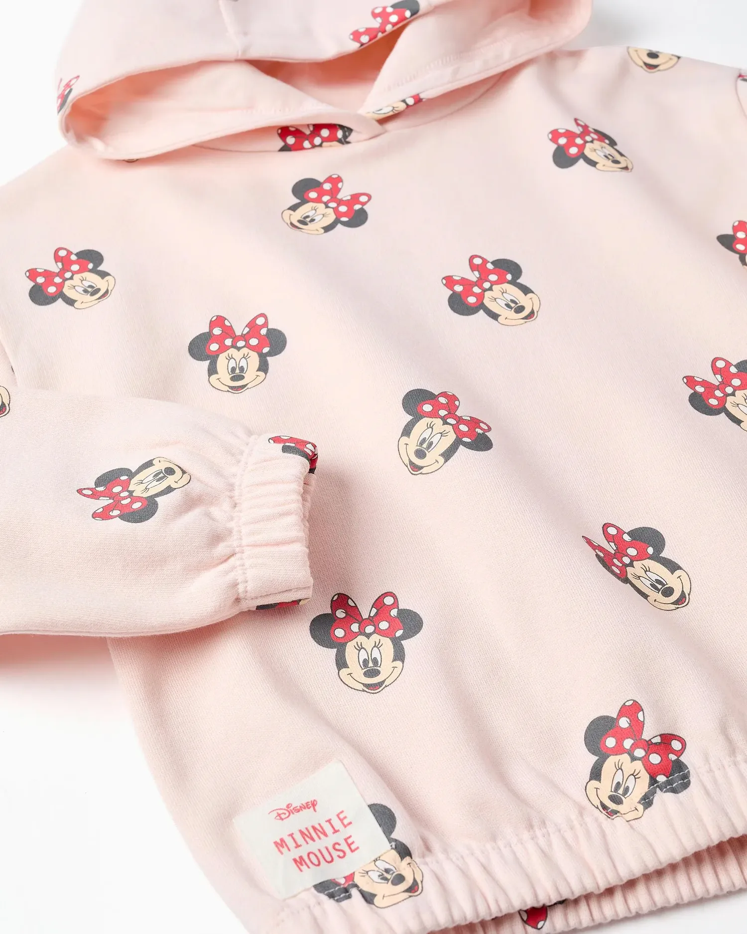 Детская толстовка с капюшоном из 100% хлопка с изображением Минни Zippy, розовый — фото 2