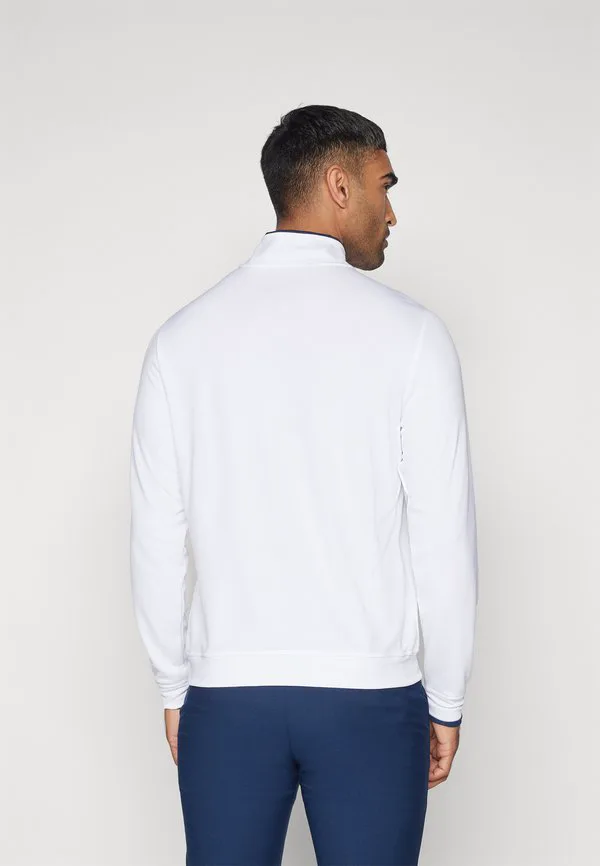 Легкий флисовый джемпер с молнией до середины груди Adidas Golf, White — фото 3