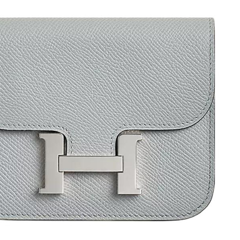 HERMES Кошелёк Constance Slim Epsom Calfskin женский 8U Bleu Glacier Blue — фото 4