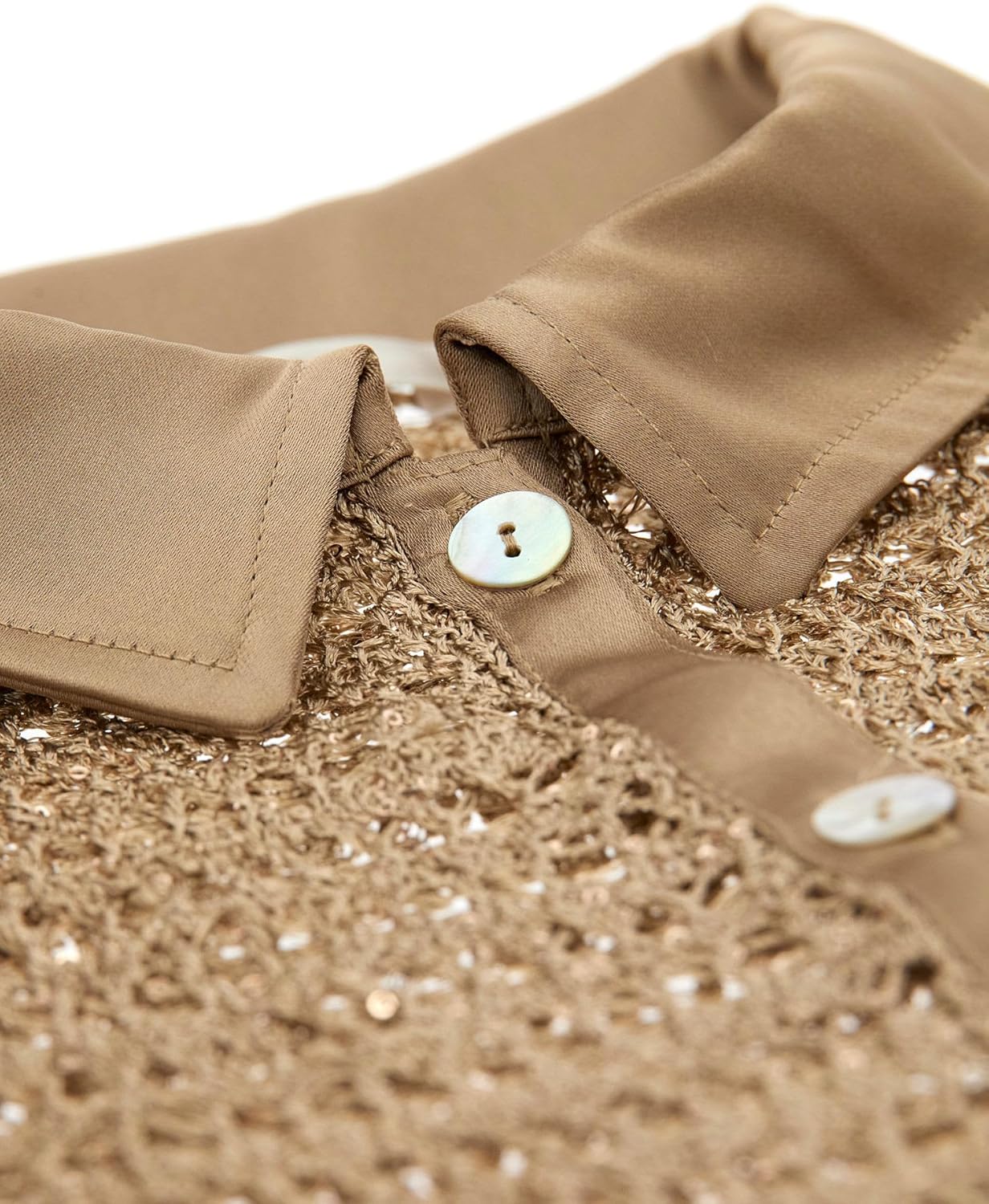 GUESS Женская блуза с длинным рукавом и застежкой на пуговицы Bella, Wet Sand Multi — фото 3